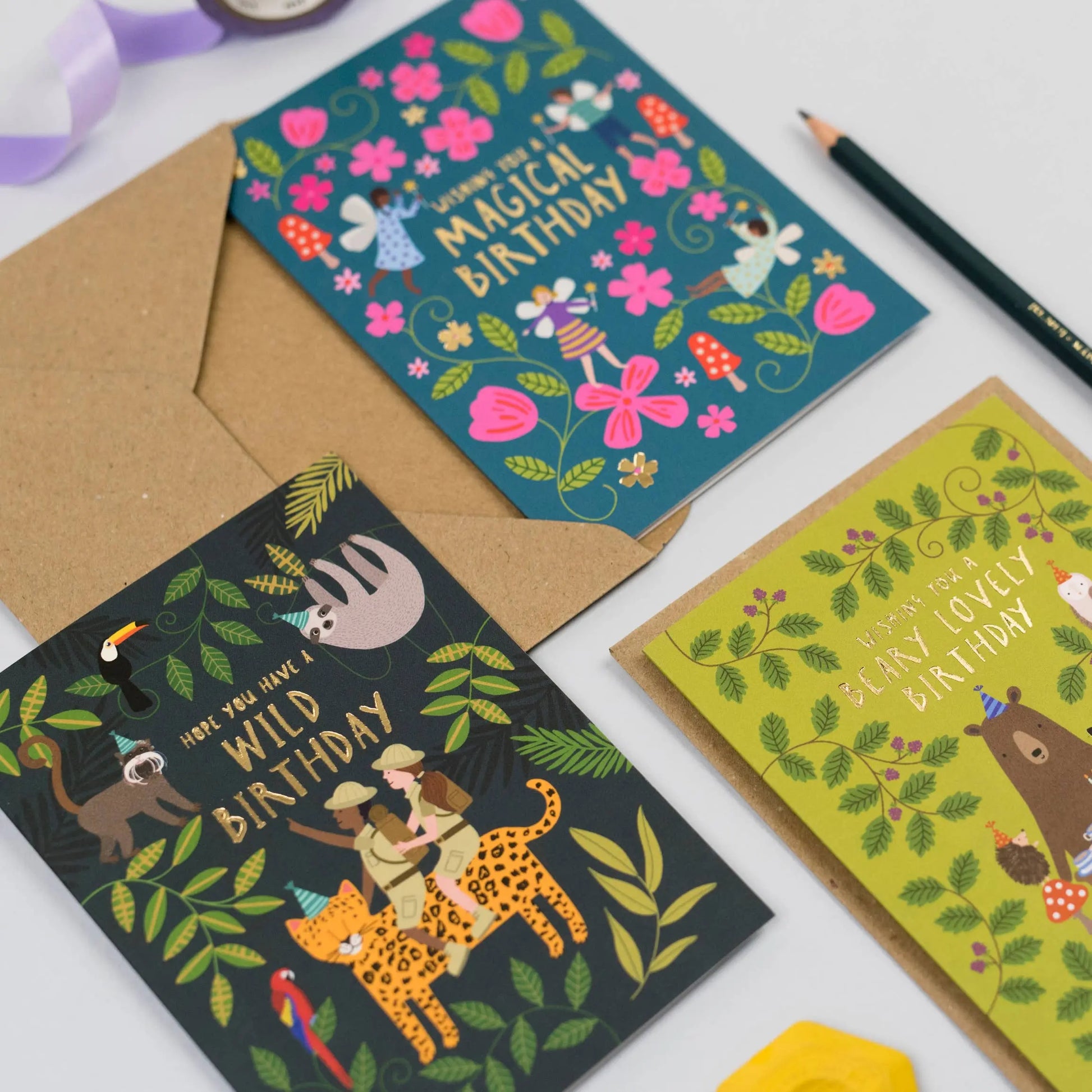 Jungle Explorers Birthday Card | Fun Animal Kids Card Mifkins