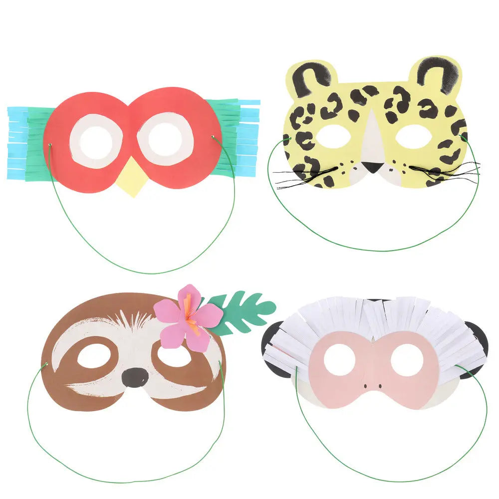 Jungle jamboree party masks Meri Meri