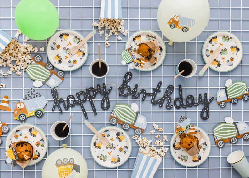 Cupcake toppers - Construction vehicles, 4-7 cm, mix: 1pkt/6pc. (KPM32)