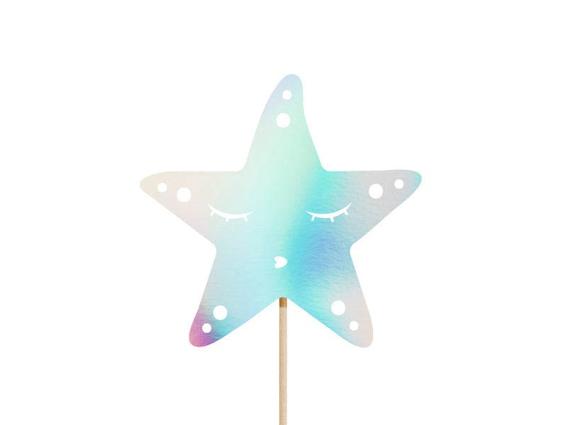 Cake toppers Mermaid, iridescent, 24.5cm: 1pkt/3pc. (KPT47-017)