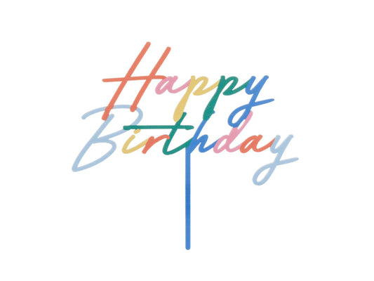Cake topper Happy Birthday, 18x16.5 cm, mix (KPT83-000)