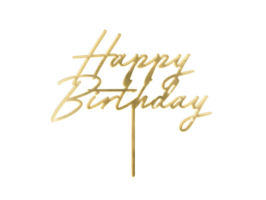 Cake topper Happy Birthday, 18x16.5 cm, gold (KPT83-019)