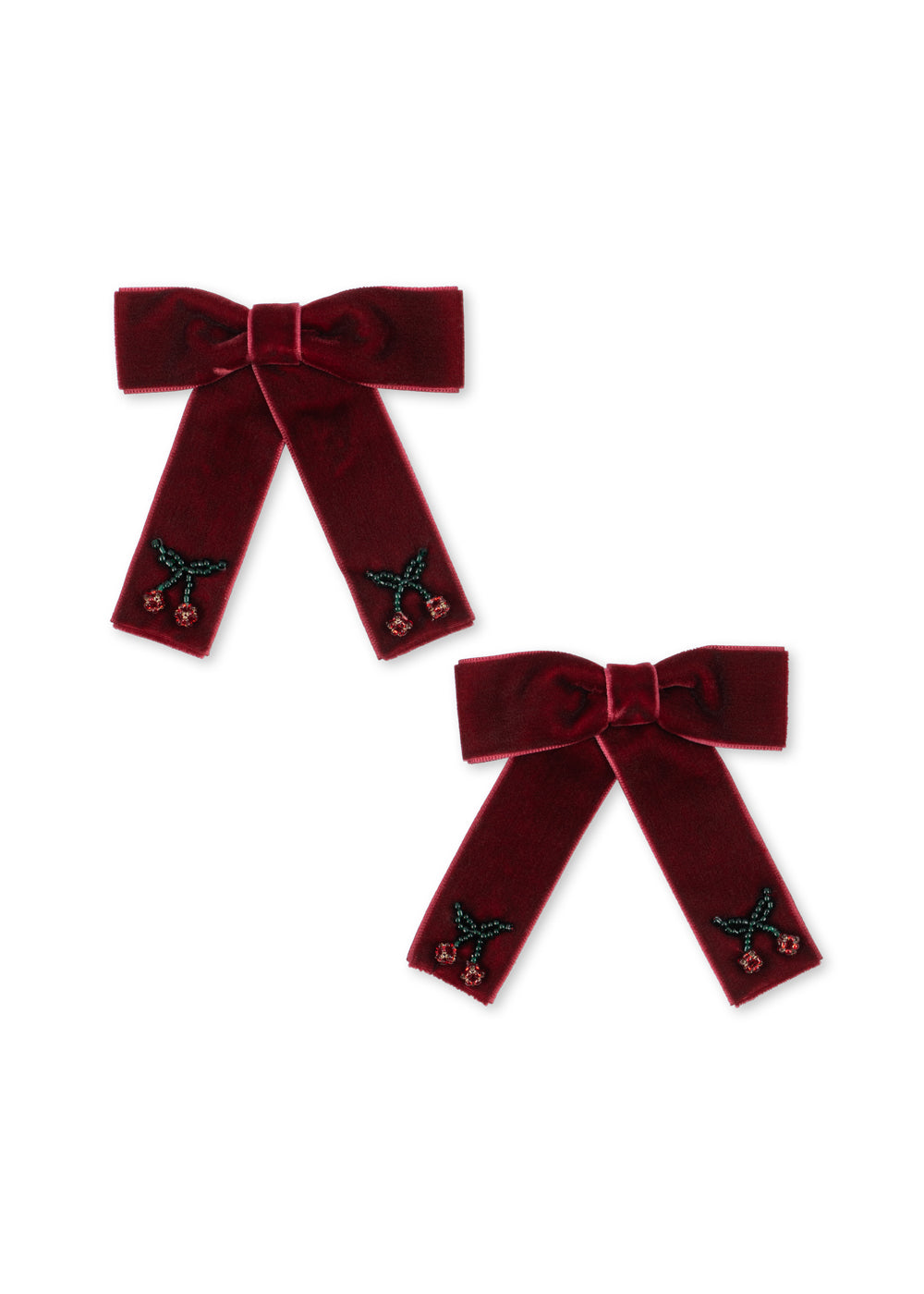2 Pack Juliette Bow Hair Clip - Rio Red