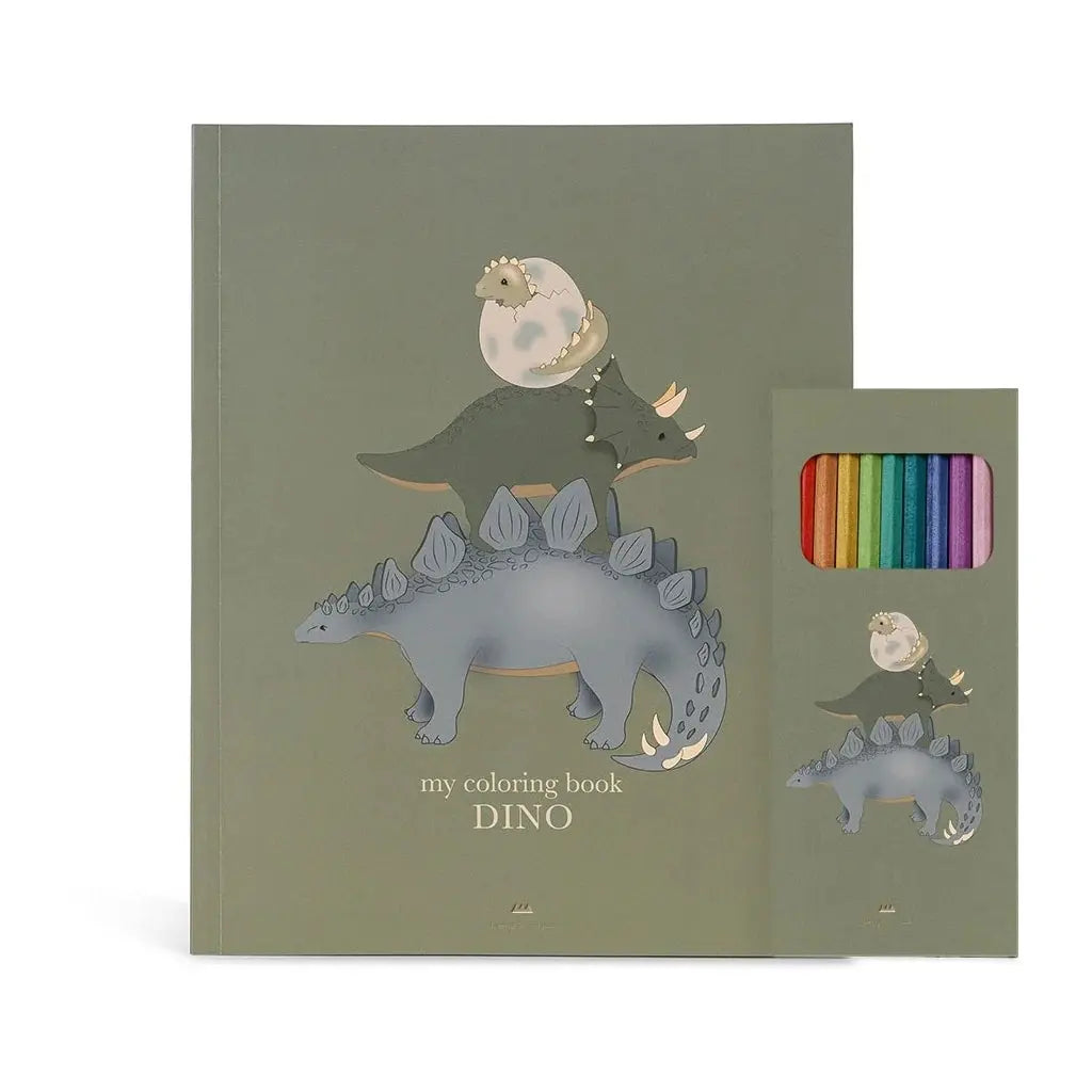 (KS101936) Coloring Book with Colored Pencils Dino Konges Slojd