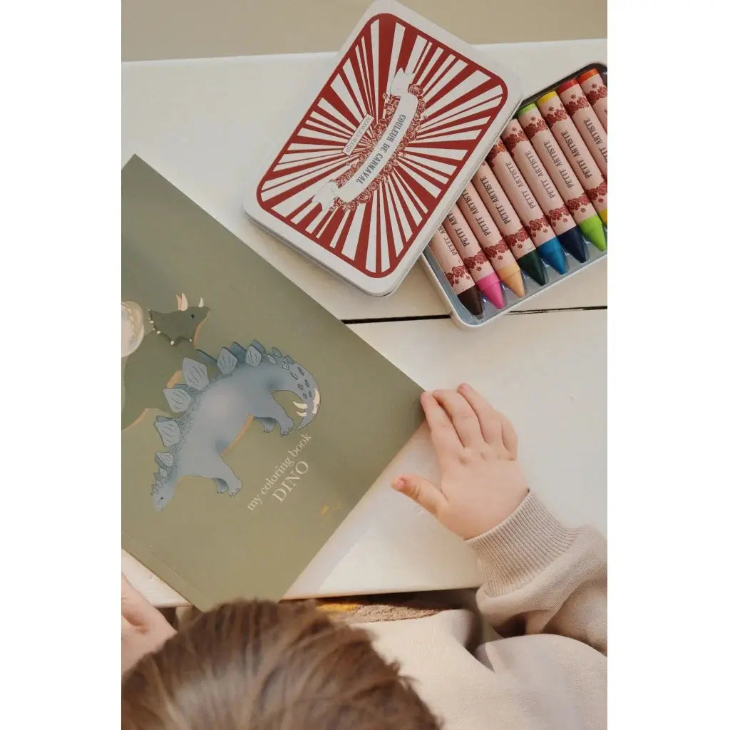 (KS101936) Coloring Book with Colored Pencils Dino Konges Slojd