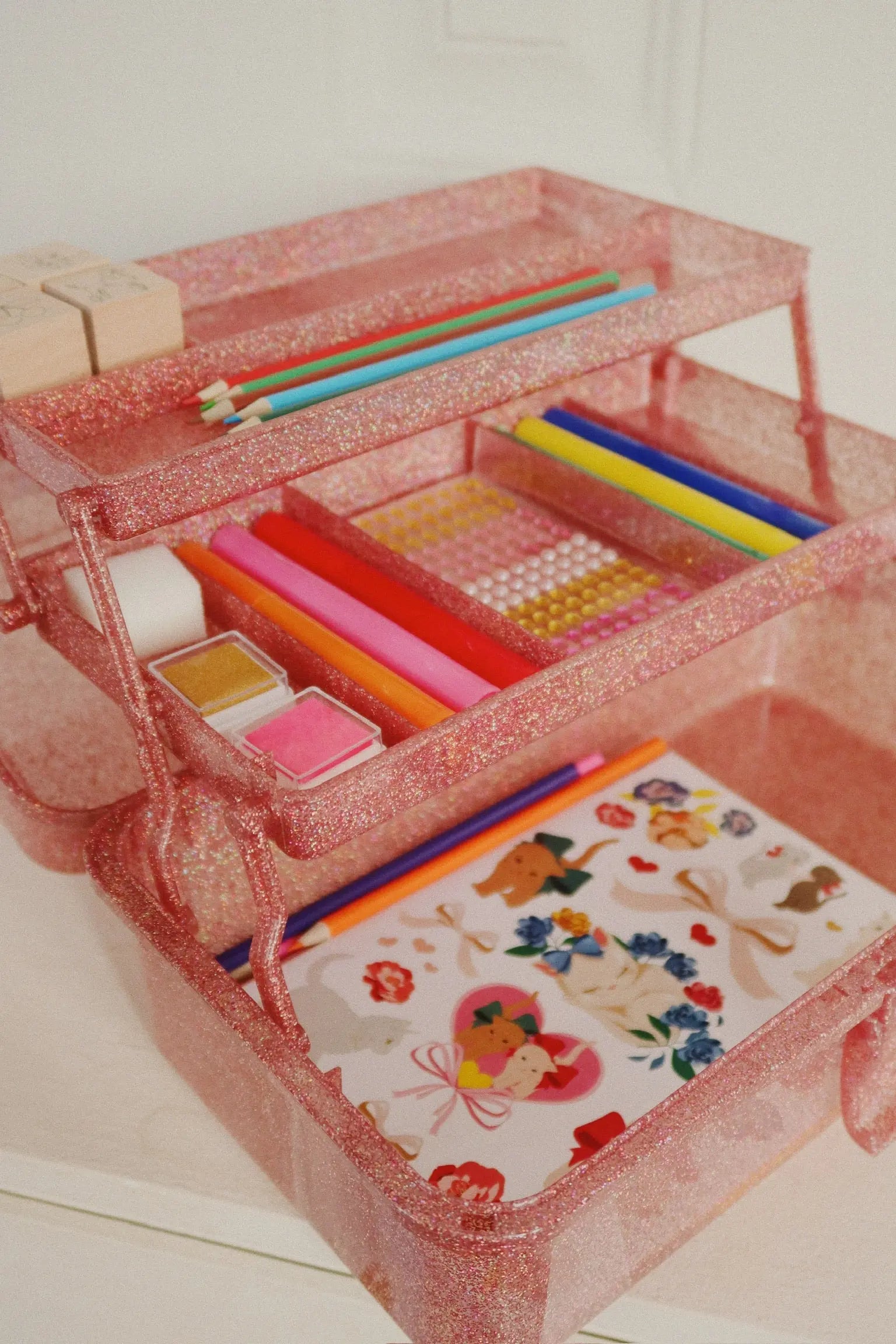 KS103767 CREATIVE ART CADDY - Rose Glitter Konges Slojd