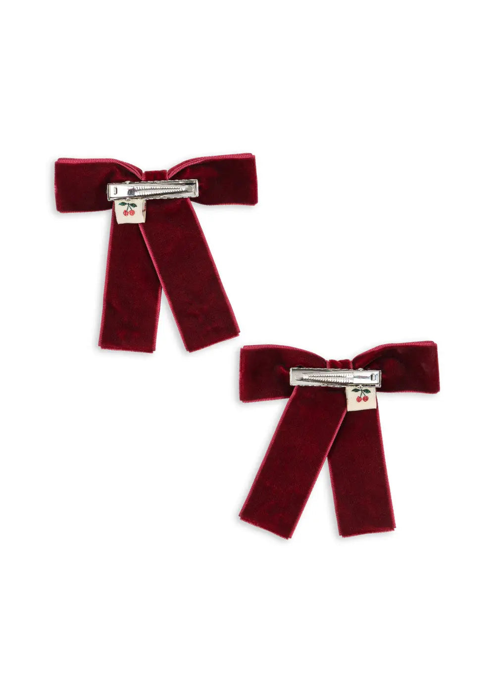 KS104175 2 PACK JULIETTE BOW HAIR CLIP - Red Konges Slojd
