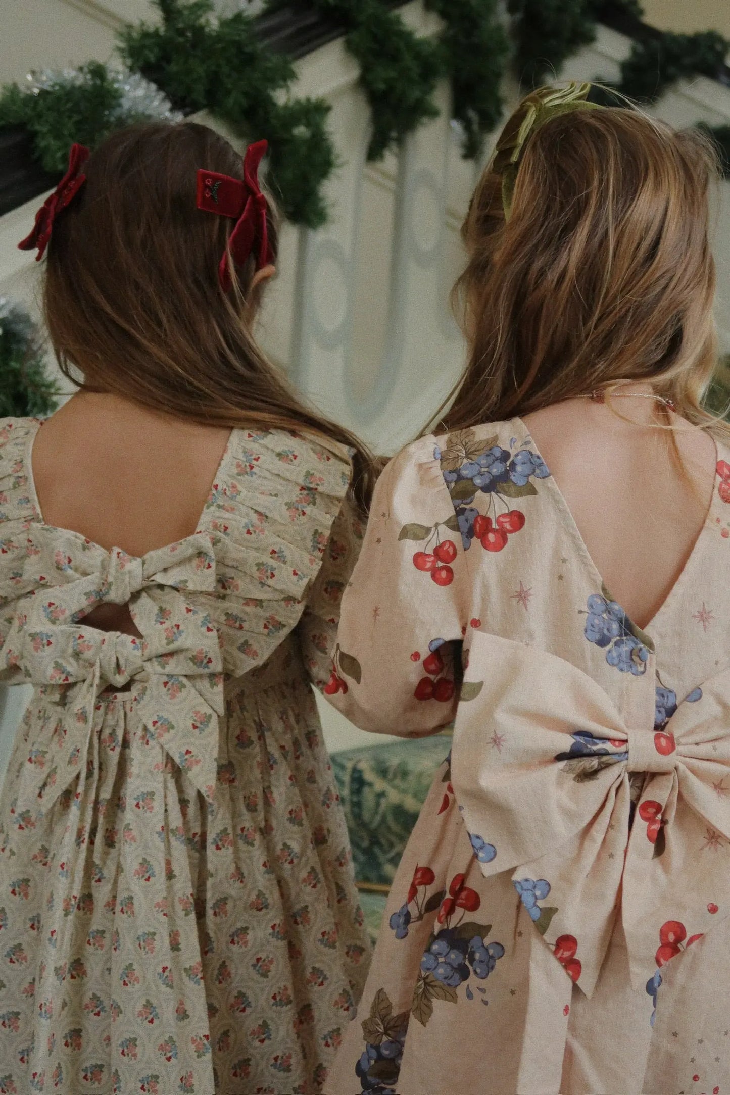 KS104175 2 PACK JULIETTE BOW HAIR CLIP - Red Konges Slojd