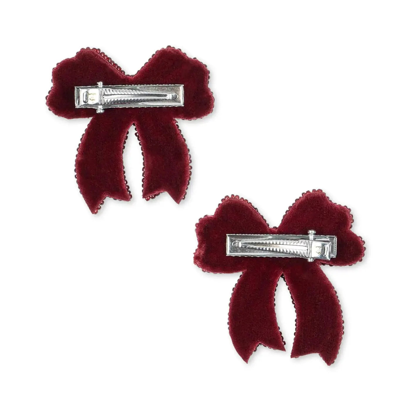 (KS104183) 2 pack Sequin Bow Hair Clip - Rio Red Konges Slojd