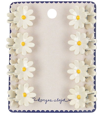Konges Slojd 8 Pack Daisy Mini Hair Claw - Antique White