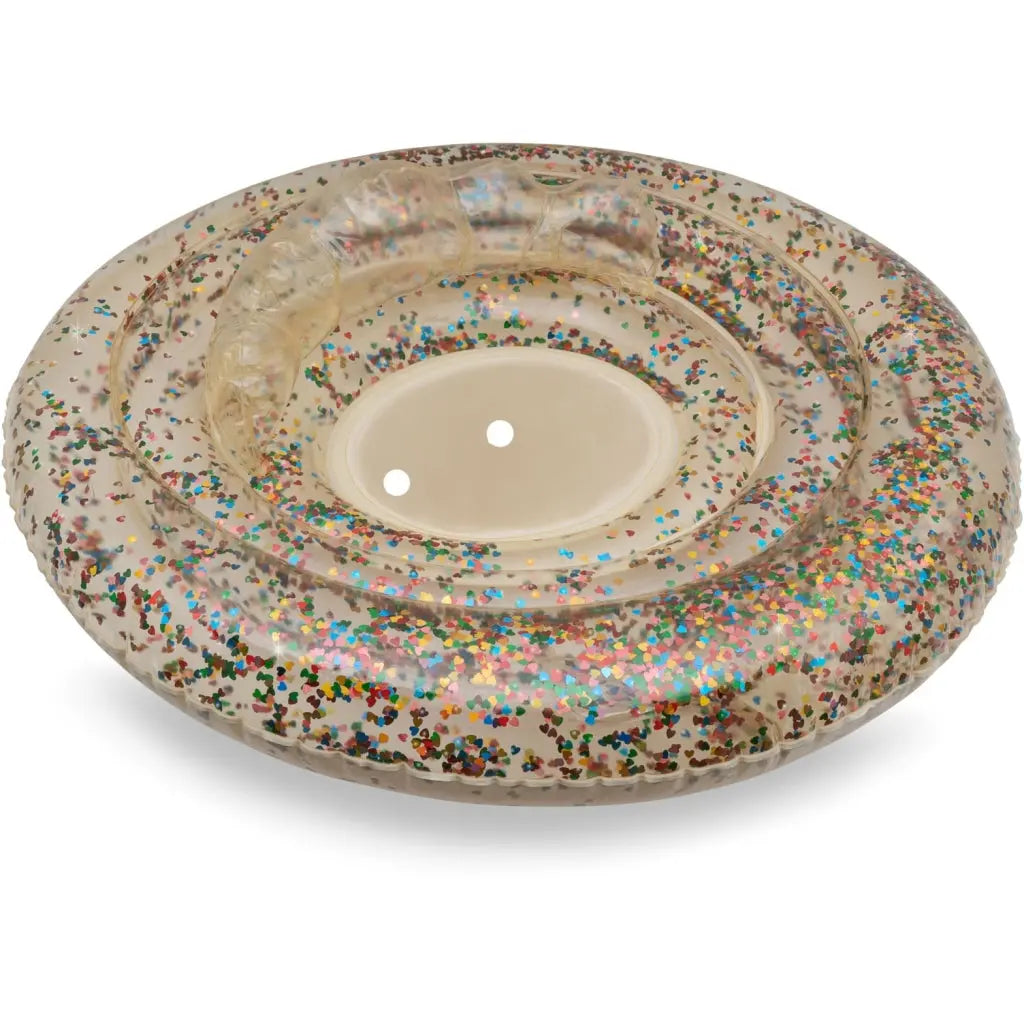 (KS5122) Baby swim ring - Multi hearts transparent Konges Slojd