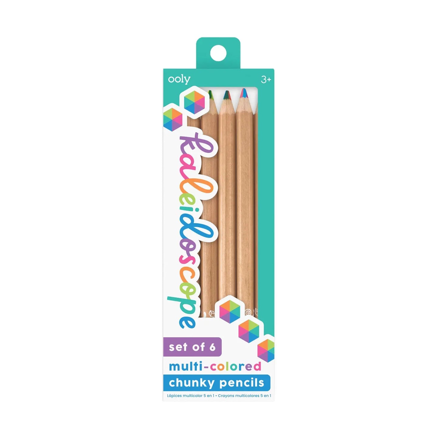 Kaleidoscope multi-colored chuncky pencils - set of 6 OOLY