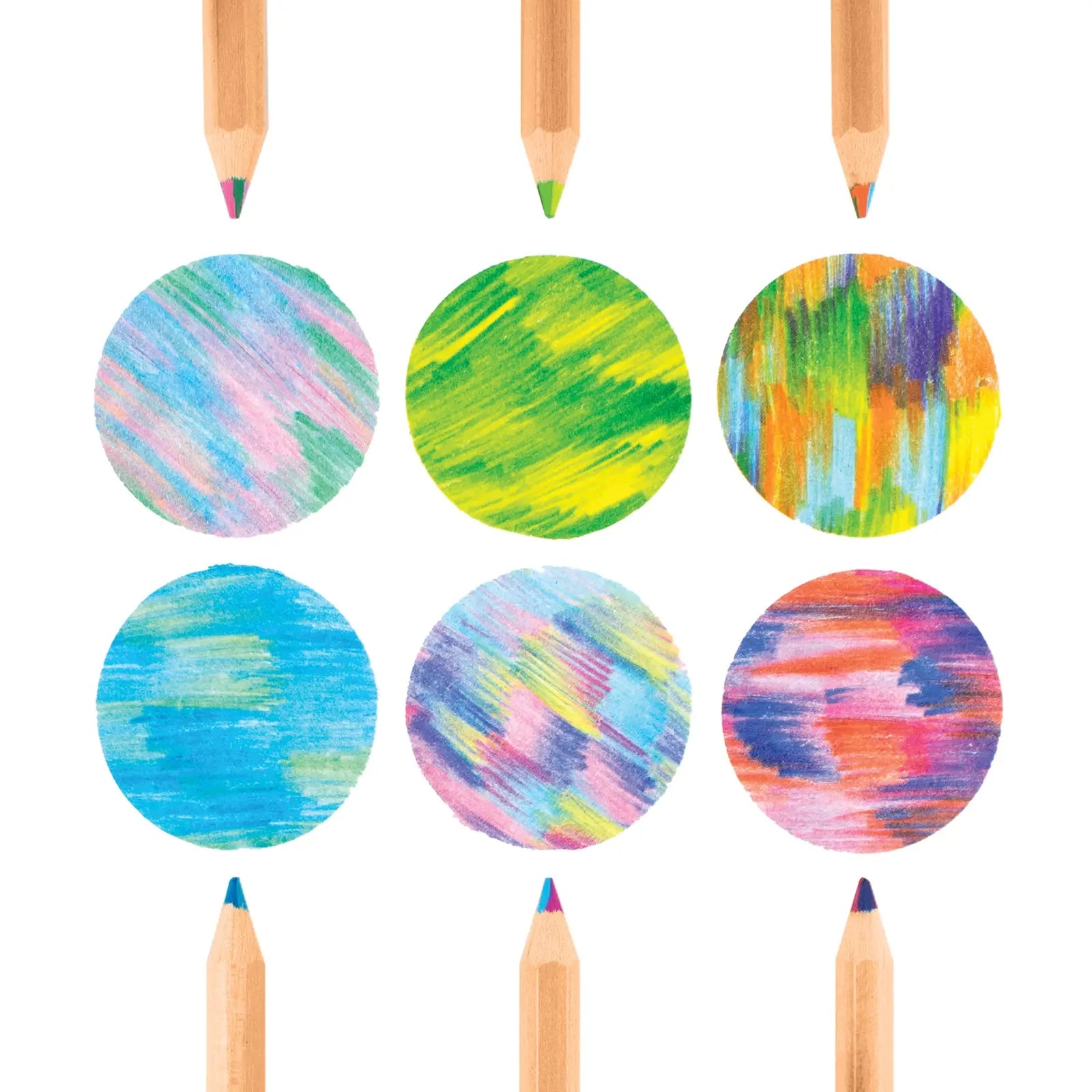 Kaleidoscope multi-colored chuncky pencils - set of 6 OOLY