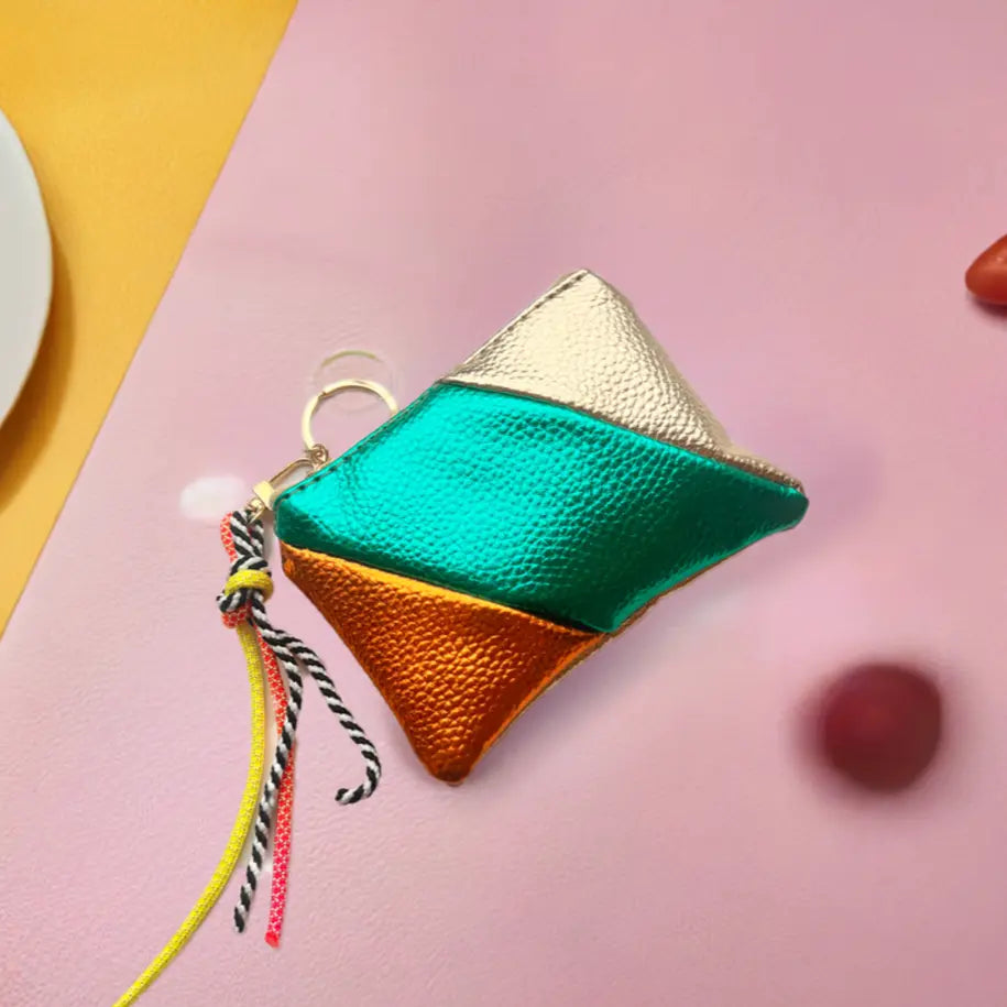 Keychain bag - orange/green/gold thepartyville