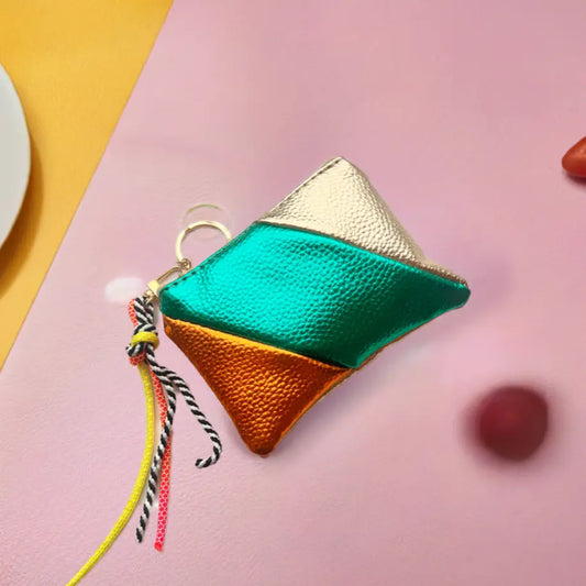 Keychain bag - orange/green/gold thepartyville