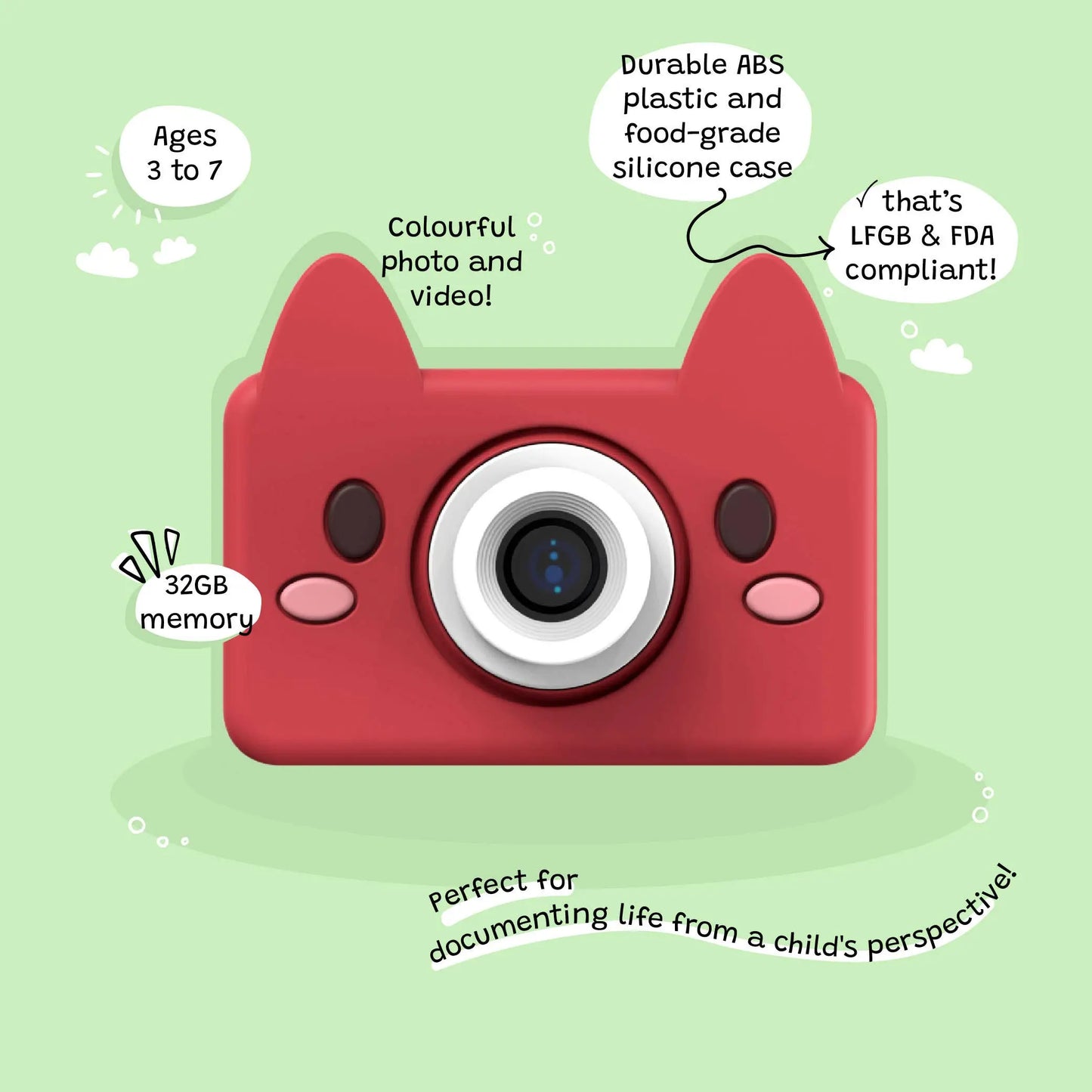 Kidamento - Akito the Fox - Kids Digital Camera - Model C Kidamento