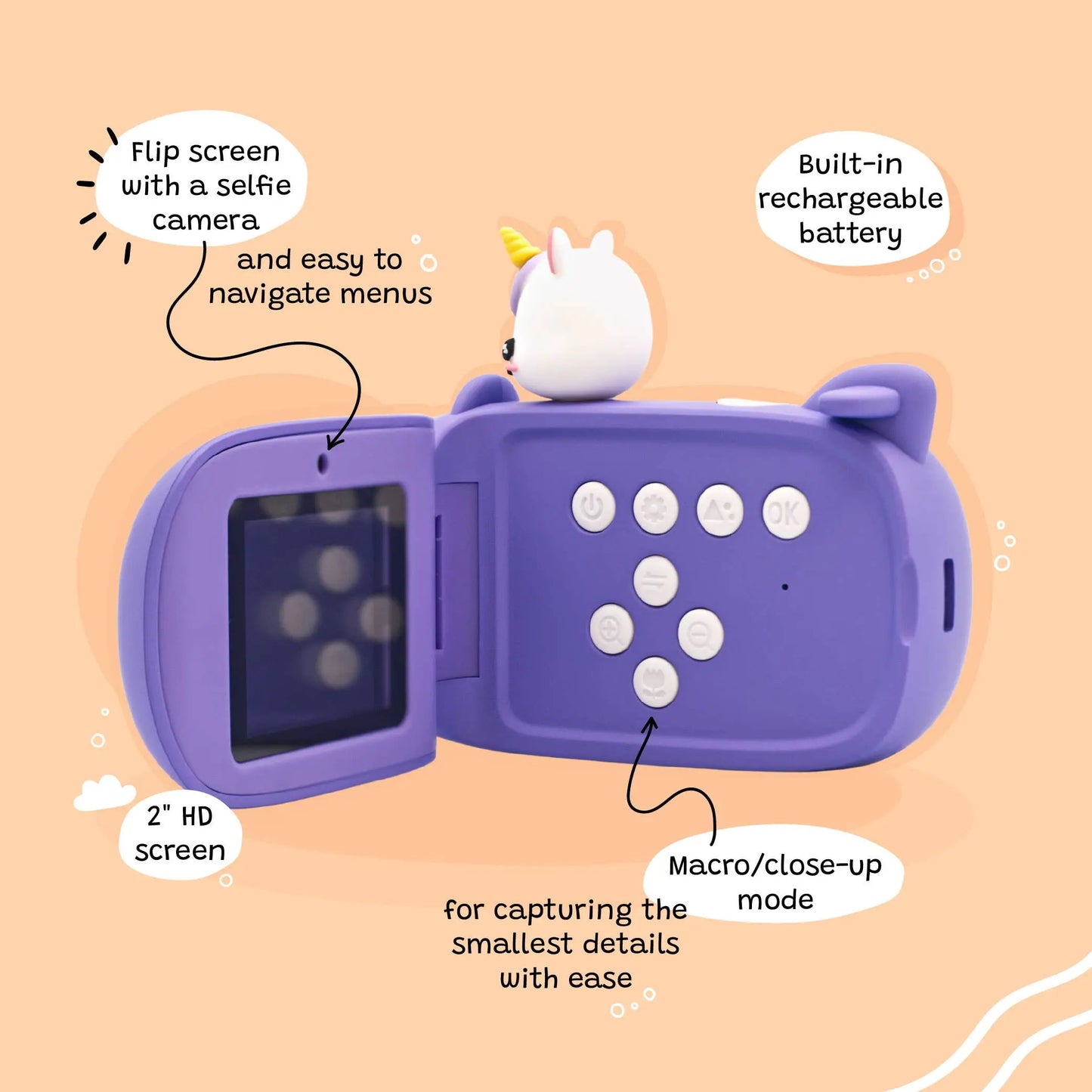 Kidamento - Iris the Unicorn - Kids Digital Camera - Model V Kidamento