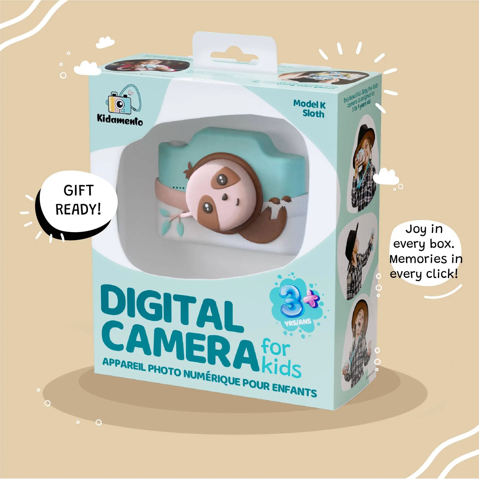 Kidamento - Zippy the Sloth - Kids Digital Camera - Model K Kidamento