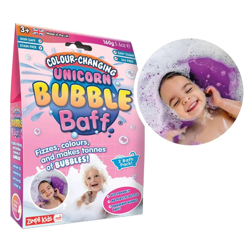 Kids Sls Free Colour Changing Powder Unicorn Bubble Bath Zimpli Kids