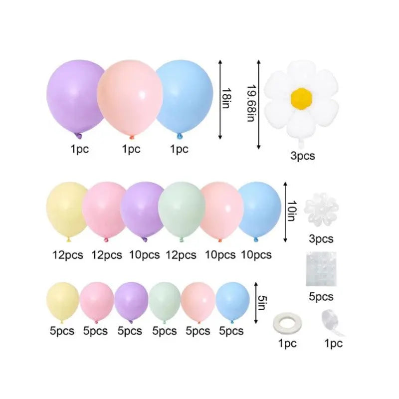 Kit 102 ballons PASTEL FLEUR + ACC cotillons Alsace