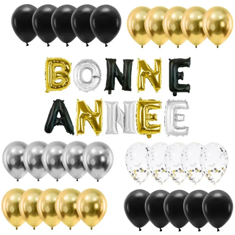 Kit 40 ballons 30 cm 30 ballons latex + BONNE ANNEE 30 cm cotillons Alsace