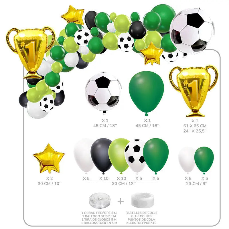 Kit 50 ballons FOOTBALL avec accessoires cotillons Alsace