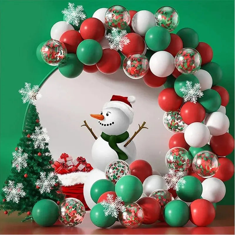 Kit décoration 100 ballons NOEL+ FLOCONS cotillons Alsace