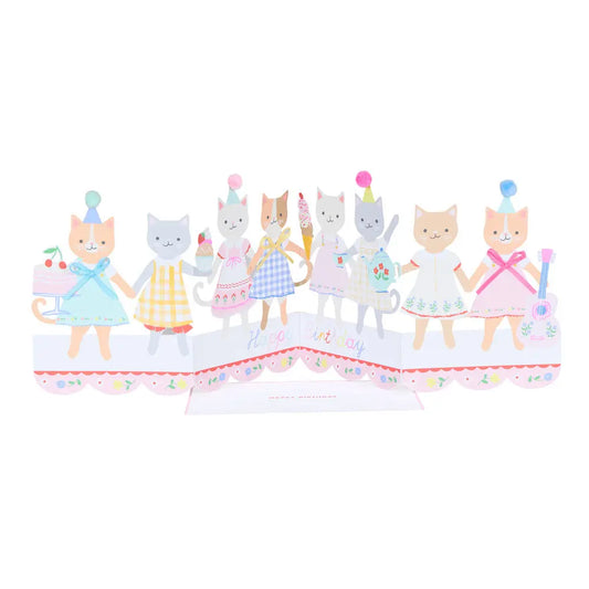 Kitten club concertina birthday card Meri Meri