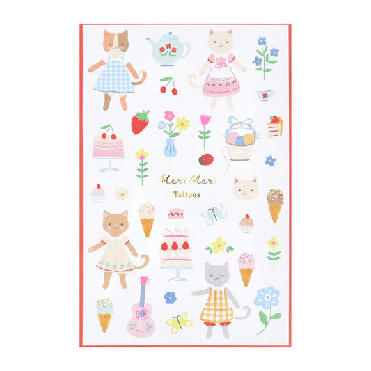 Kitten club temporary tattoos Meri Meri