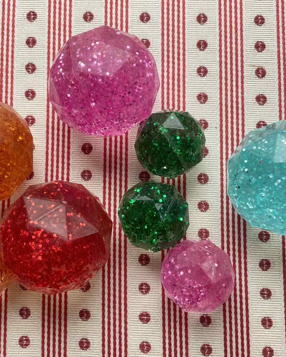 Konges Sløjd Star Bouncy Ball Set with Glitter, 14 pieces
