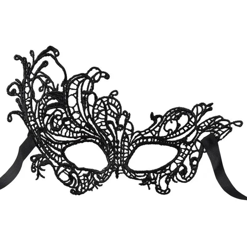 Lace Face Mask Cat - Black Cotillons D Alsace