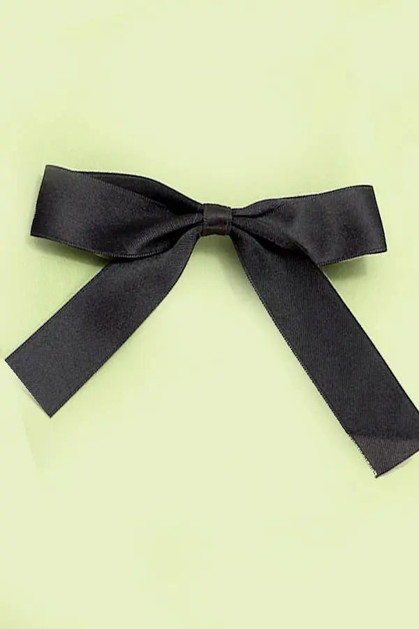 Large Bow Ribbon Hair Clip- Black JOSSLYN by Wall to Wall