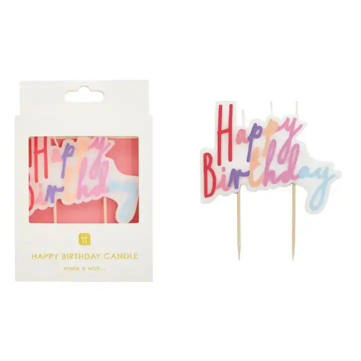 Large Pastel Happy Birthday Candle Talking Tables EU