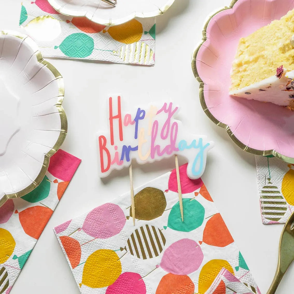 Large Pastel Happy Birthday Candle Talking Tables EU