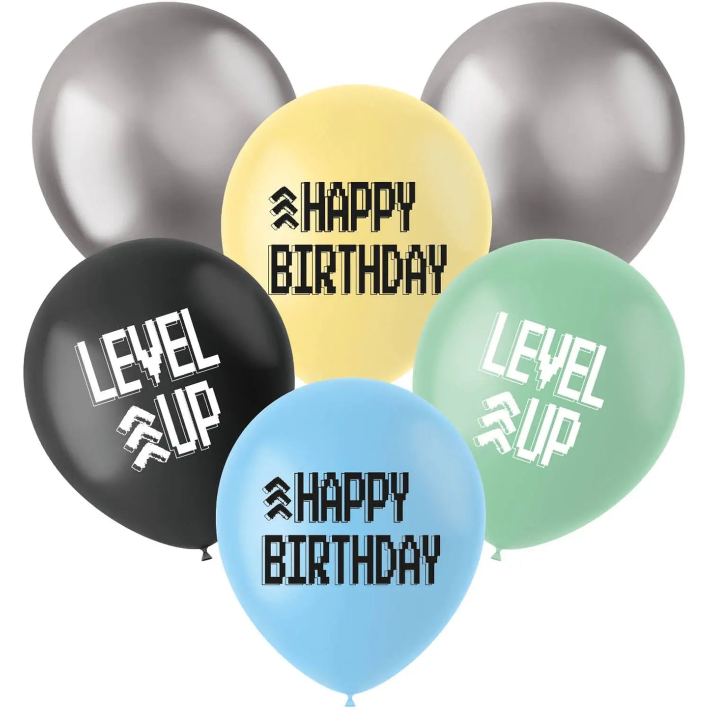 Latex Balloons - Level Up - 33 cm - 6 pieces Folat