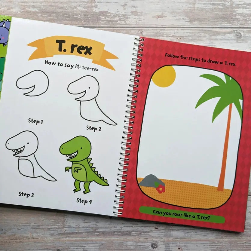 Learn To Draw Dinosaurs - Wipe Clean Book Robert Frederick Ltd