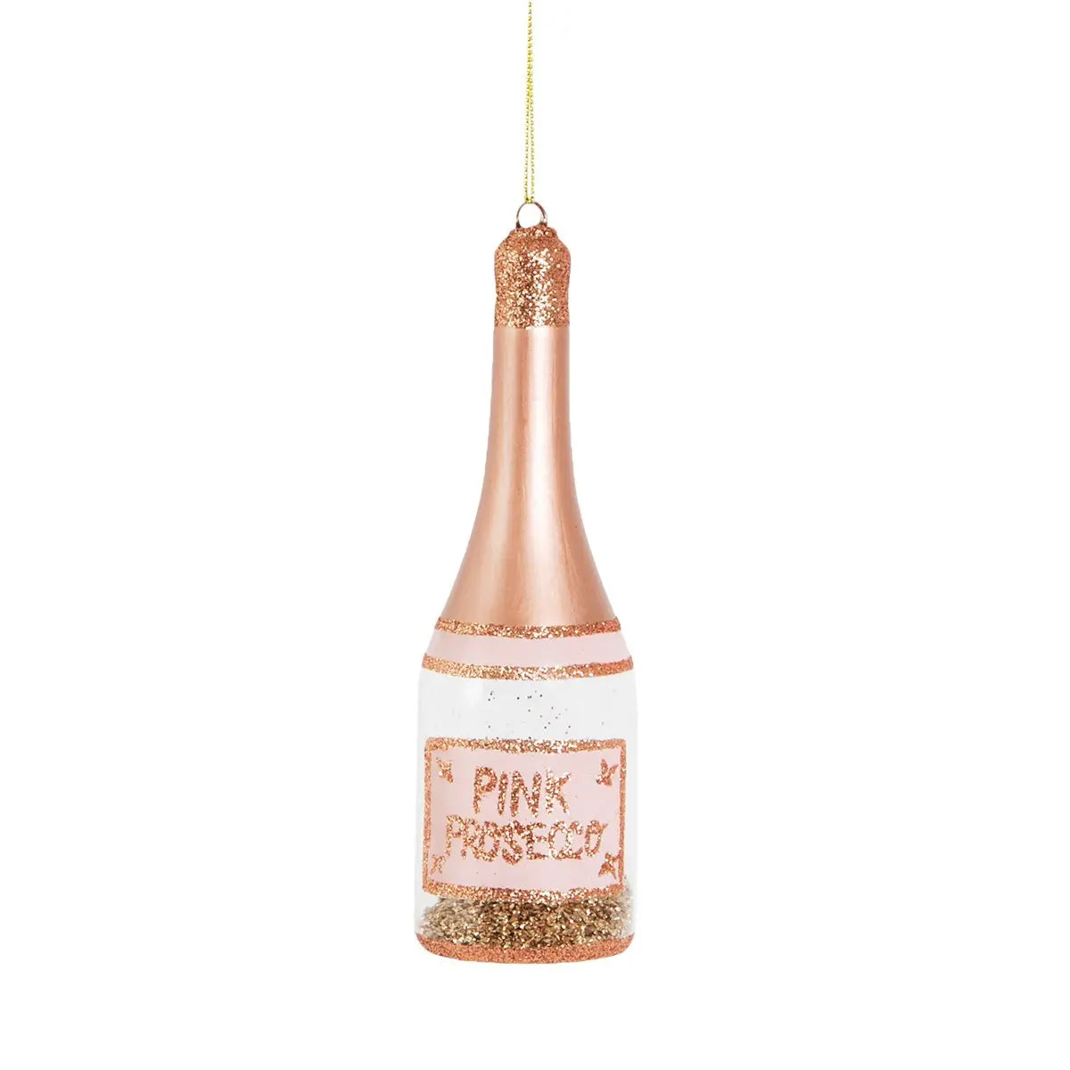 Lets Celebrate Pink Prosecco Shaped Bauble - SASS & BELLE SASS AND BELLE