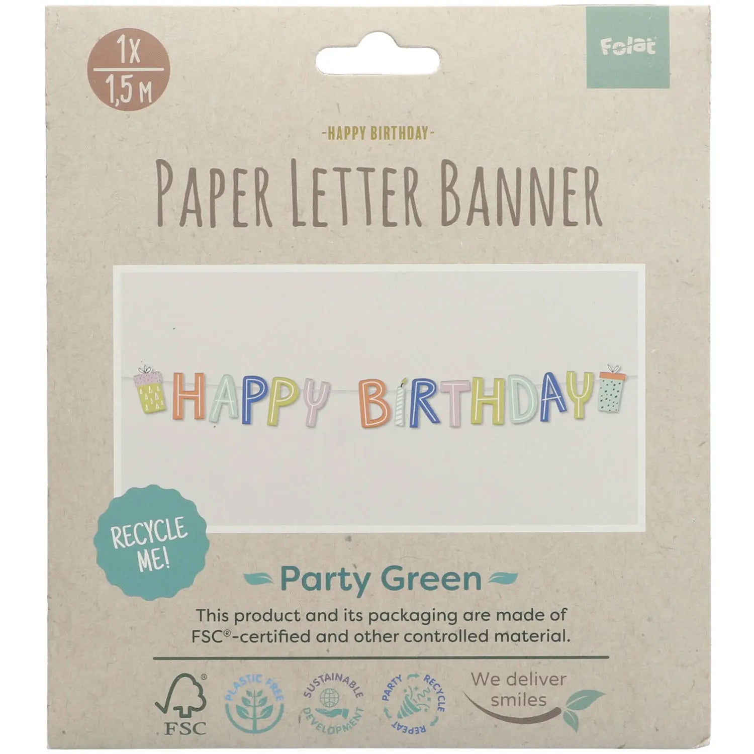 Happy Birthday Party Banner Green