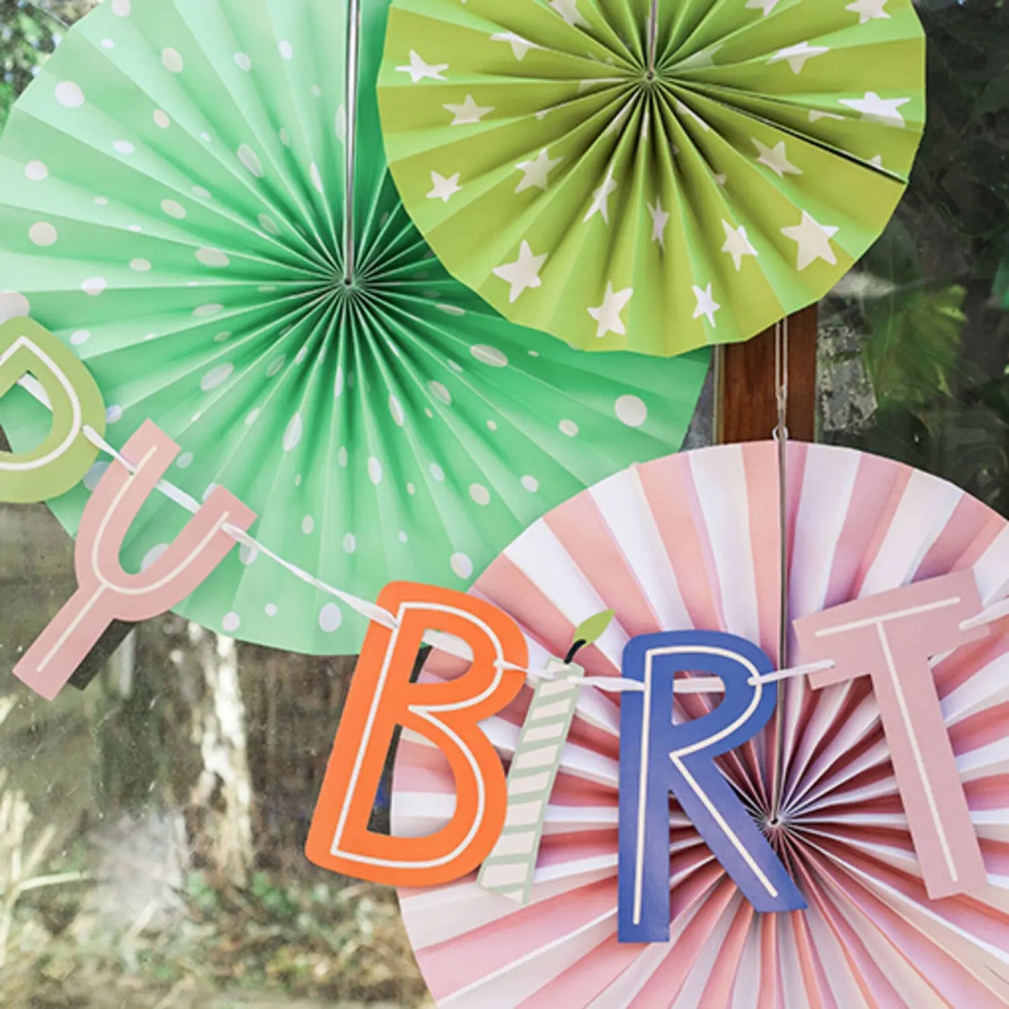 Happy Birthday Party Banner Green