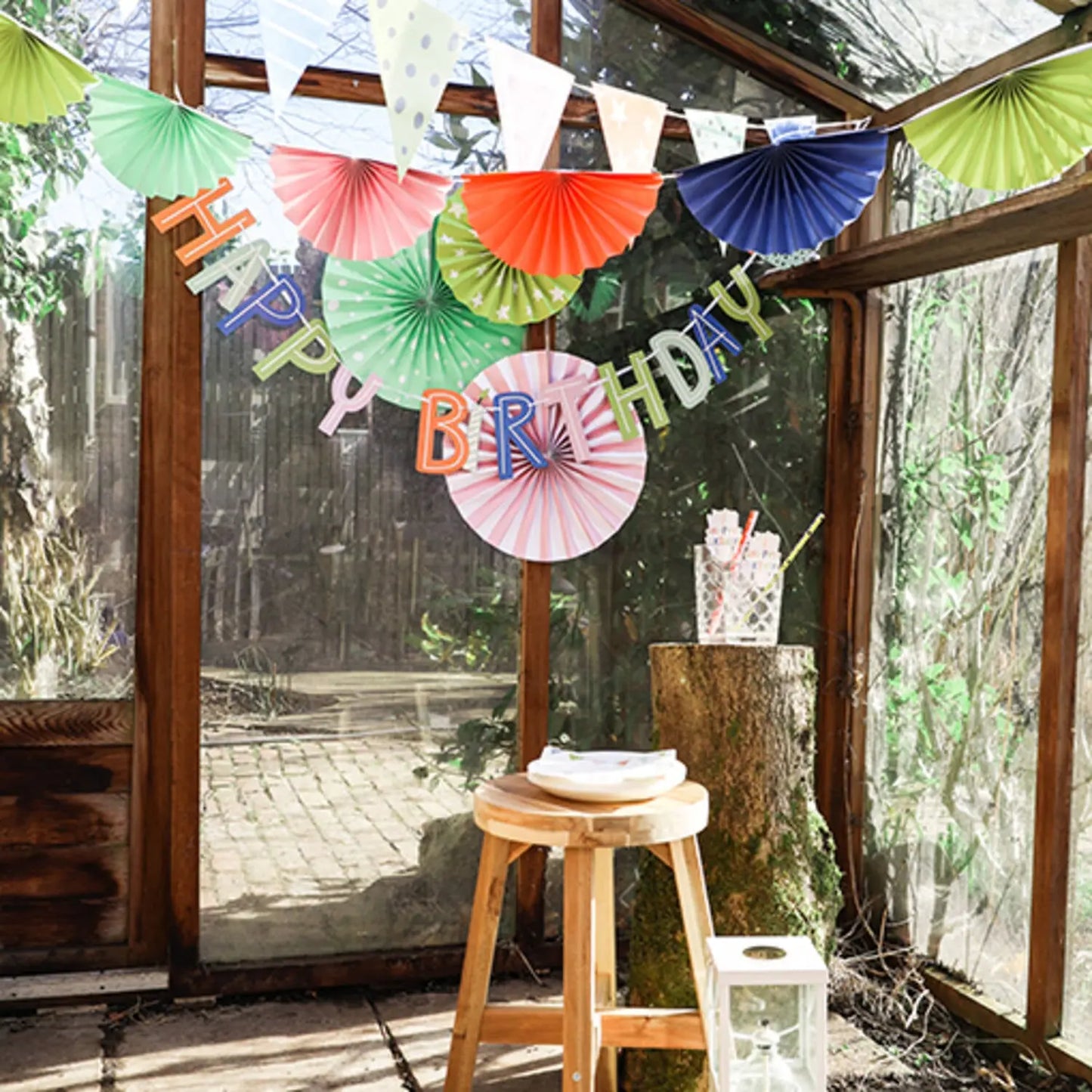 Happy Birthday Party Banner Green