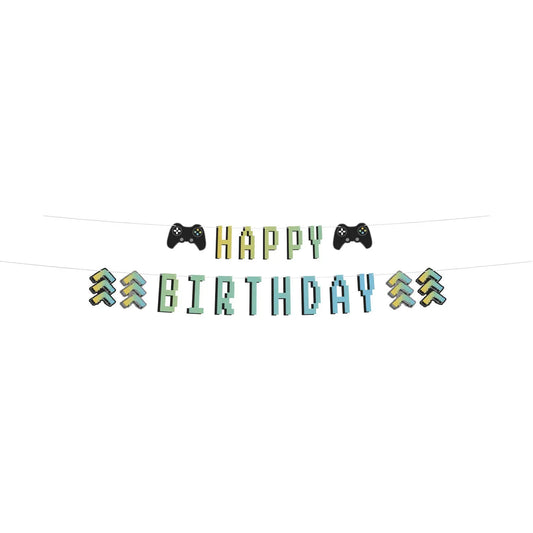 Letter Banner - "Happy Birthday" - Level Up - 1,5 meter Unique