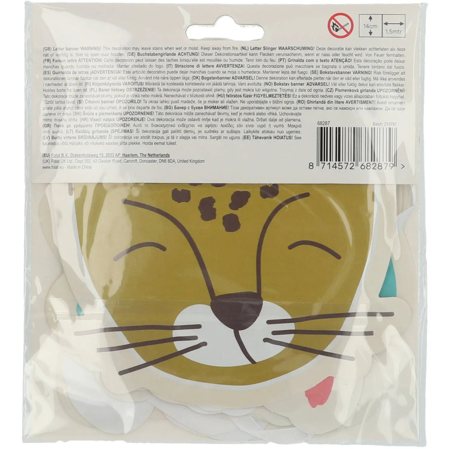 Letter garlands Zoo Party - 2 pieces Folat