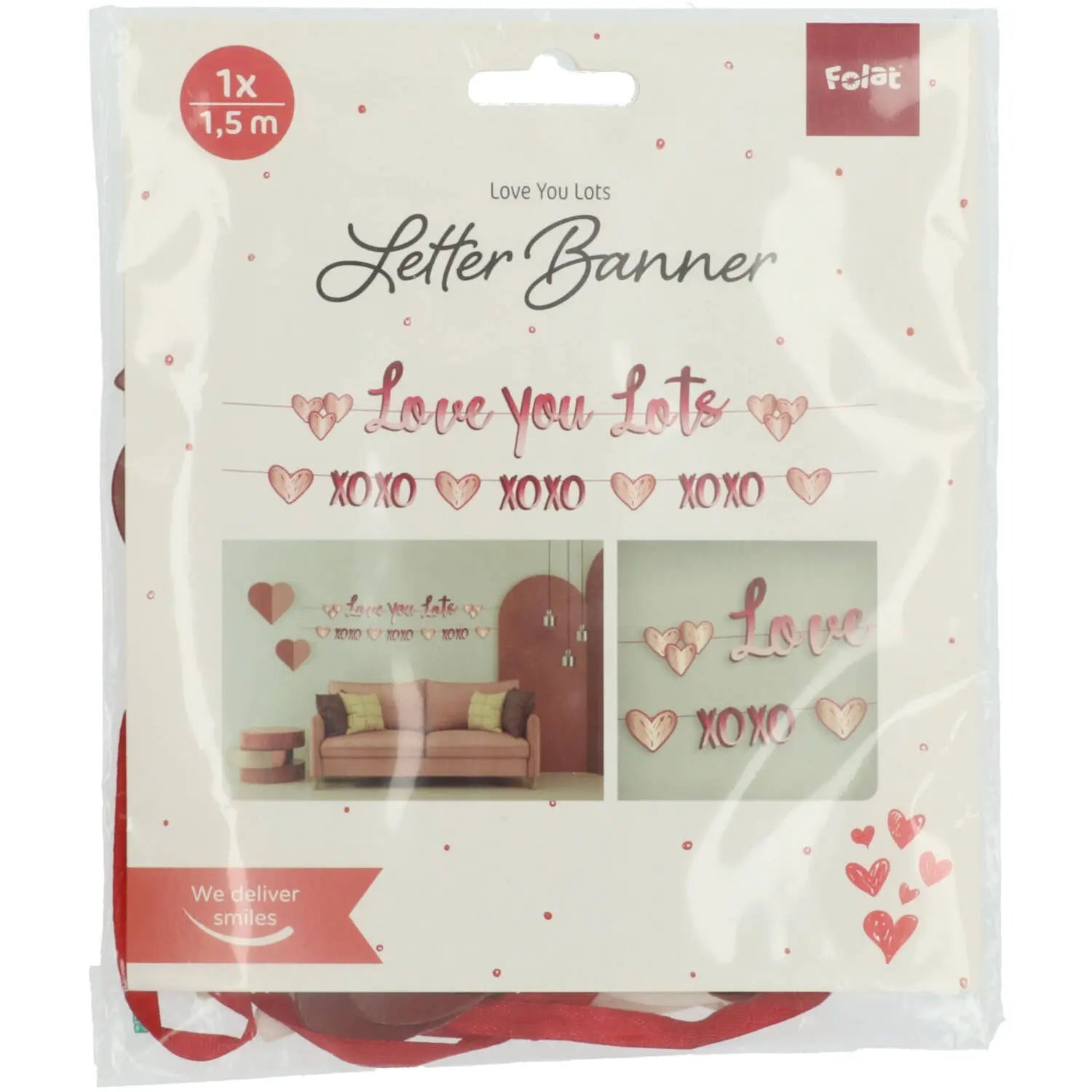 Letter garlands 'Love You Lots' - 2 pieces Folat