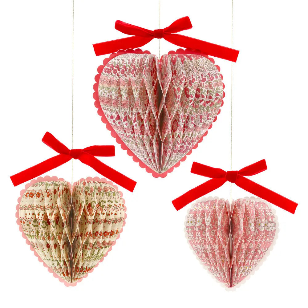 Liberty honeycomb heart decorations Meri Meri