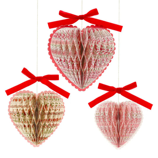 Liberty honeycomb heart decorations Meri Meri