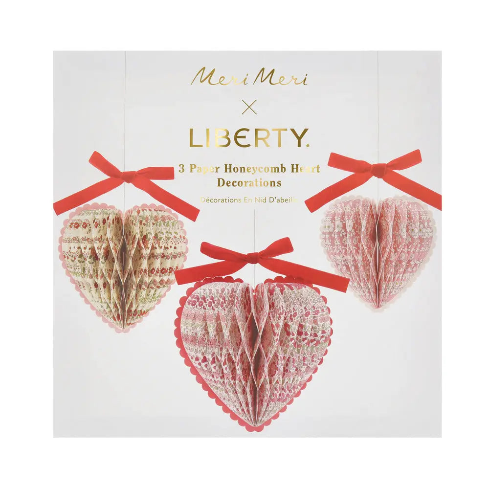 Liberty honeycomb heart decorations Meri Meri