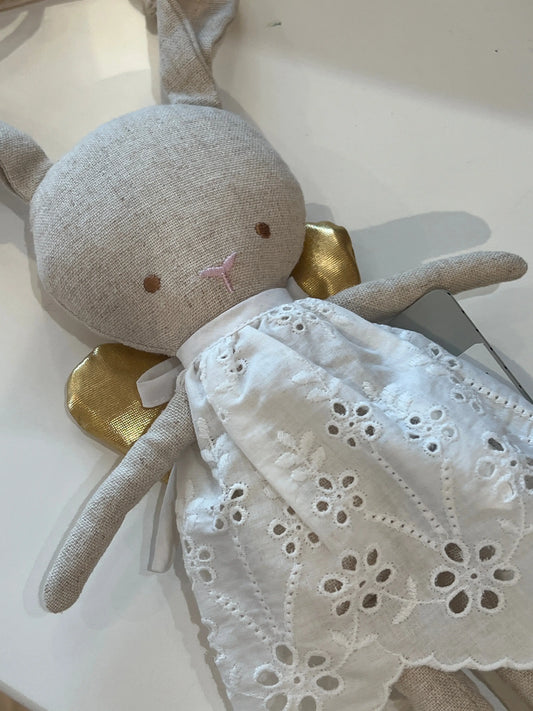 Linen Baby Angel Bunny Gold alimrose