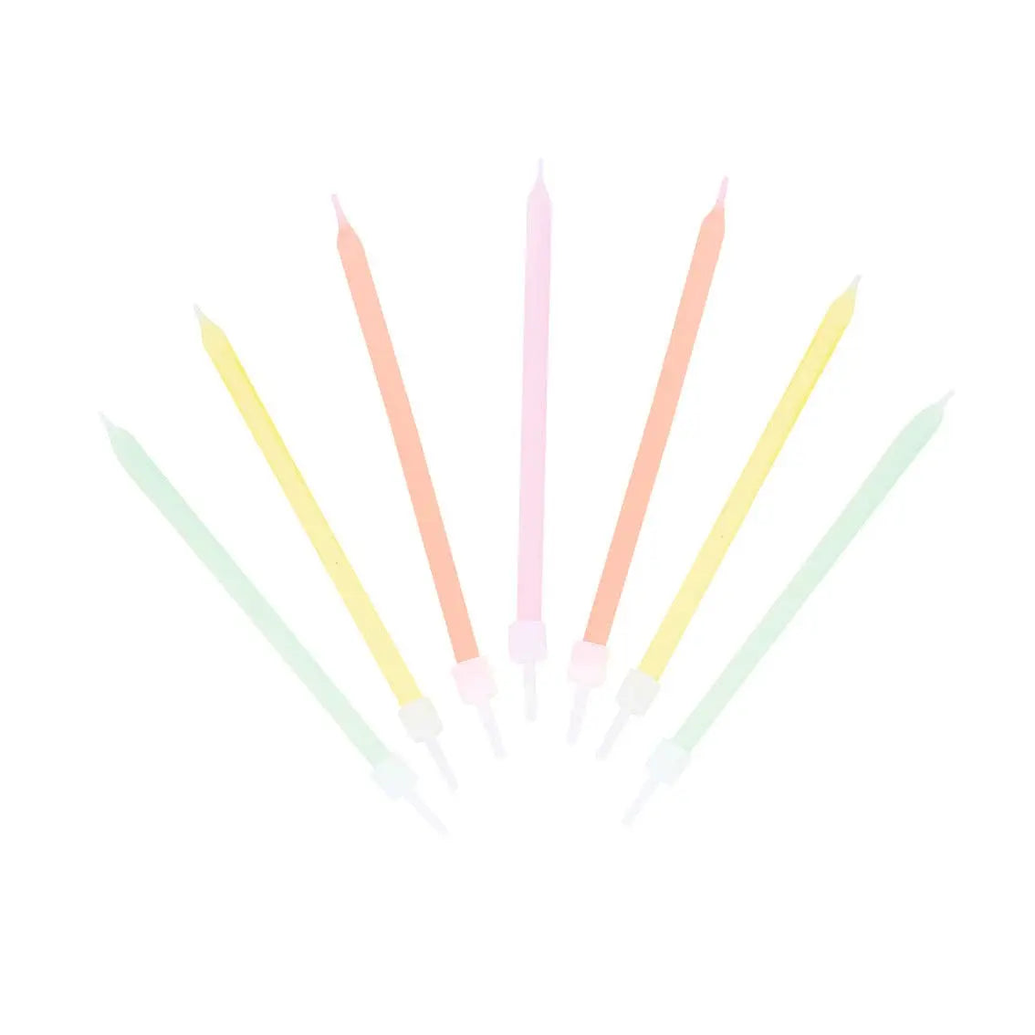 Long Pastel Colour Birthday Candles - 16 Pack Talking Tables EU