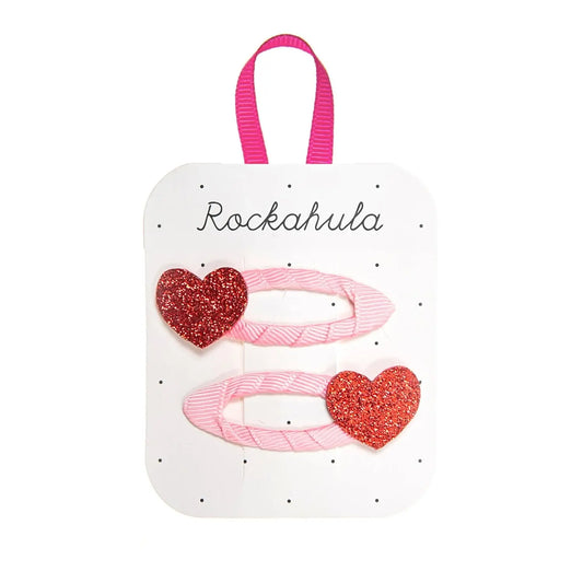 Love Heart Glitter Clips Rockahula