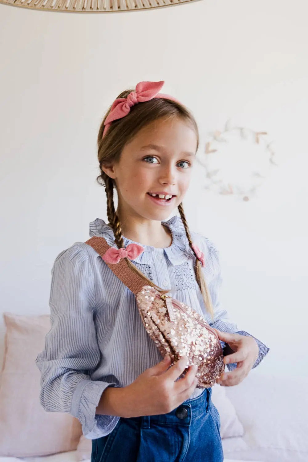 Luciole et Petit Pois - Pink Sequin Waist Bag Luciole et Petit Pois